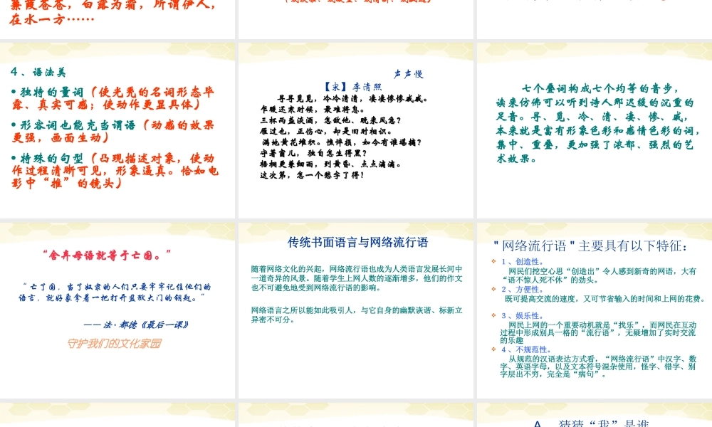 高中语文(新词新语与流行文化)课件 新人教版必修1 课件