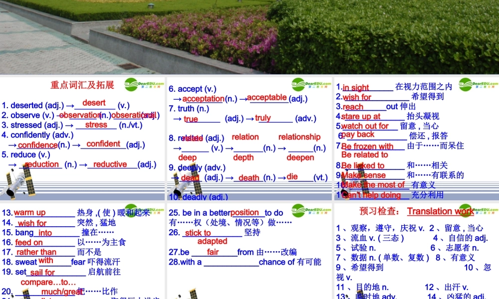 高考英语一轮复习M3 U1导课件 牛津版 课件