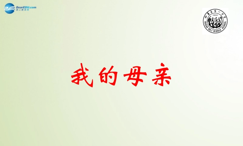 高中语文(我的母亲)课件 新人教版选修(现代散文选读) 课件