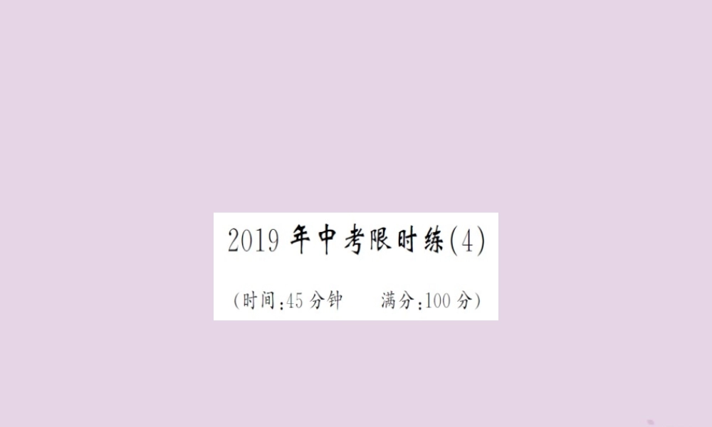 湖北省中考数学 限时练(4)习题练课件