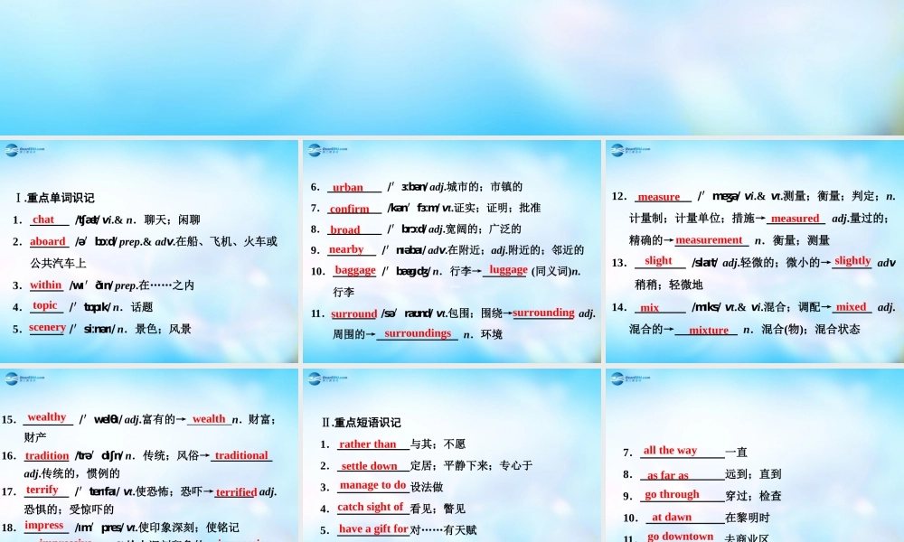 高中英语 Unit5 Canada— The True North 课件 新人教版必修3 课件