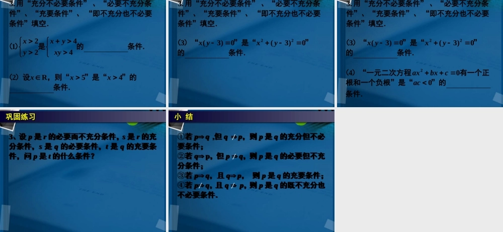 高中数学(1.2.2充要条件)课件 新人教B版选修2-1(高二) 课件