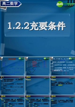 高中数学(1.2.2充要条件)课件 新人教B版选修2-1(高二) 课件