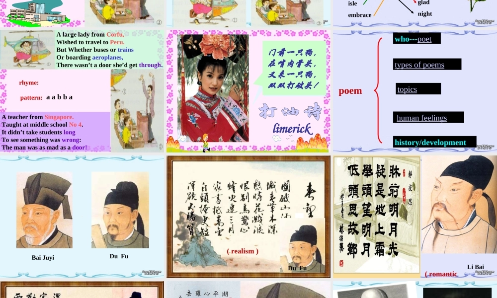 高二英语Unit4 A Garden of Poems Warming up and listening 人教版 课件