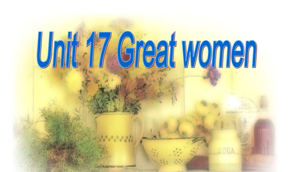 高中英语Unit 17 Great women-reading课件旧人教第一册下 课件