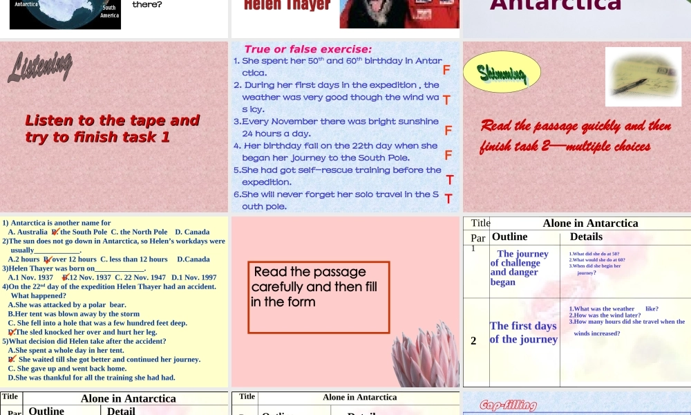 高中英语Unit 17 Great women-reading课件旧人教第一册下 课件