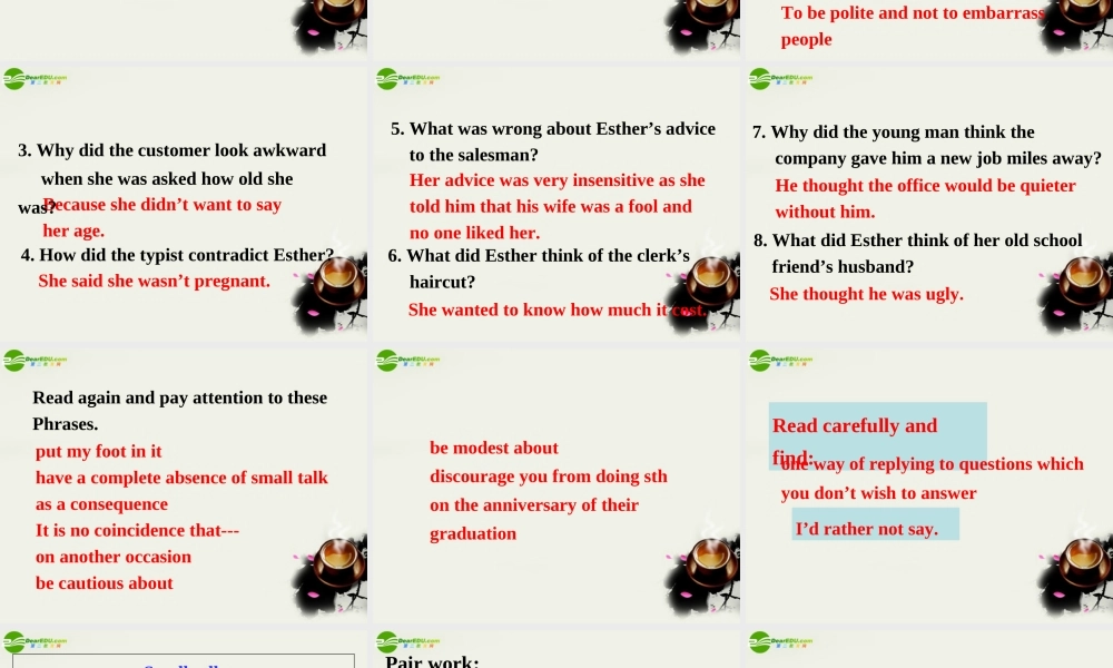 高中英语 Module1(Small Talk)Reading and Vocabulary课件6 外研版选修6 课件