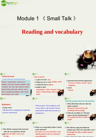 高中英语 Module1(Small Talk)Reading and Vocabulary课件6 外研版选修6 课件