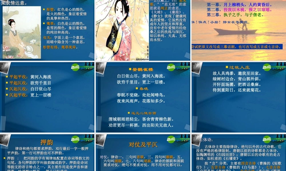 高考语文专题复习 古典诗歌课件 新人教版 课件