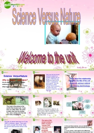 高中英语 unit3 science versus nature-welcome课件 牛津译林版必修5 课件