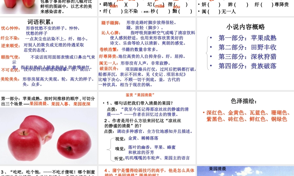 高中语文：(安东诺夫卡苹果)教学课件新人教版选修系列 课件
