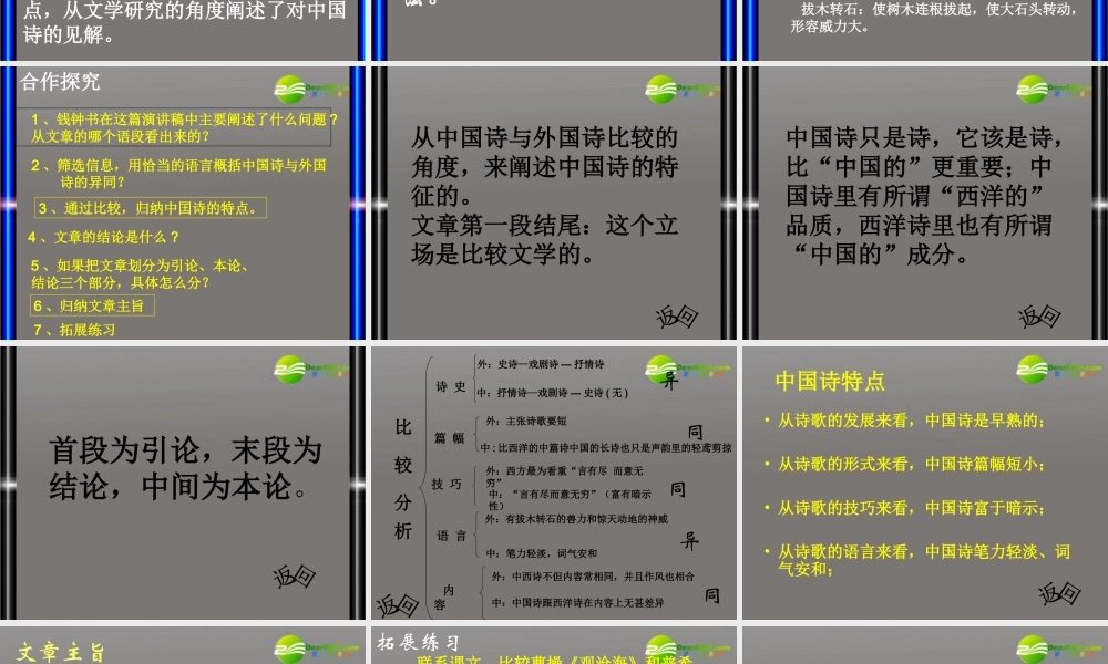 高中语文(谈中国诗)教学课件2 新人教版必修5 课件