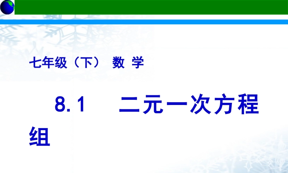 8.1-二元一次方程组.1-二元一次方程组