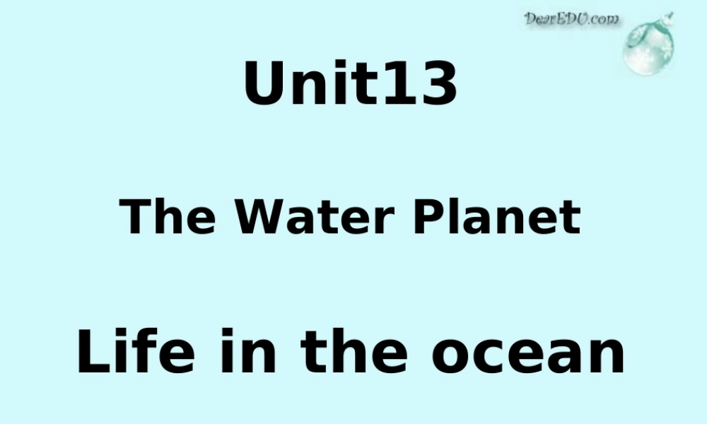 黑龙江地区高二英语Unit13 integrating skills life in the ocean 人教版 课件