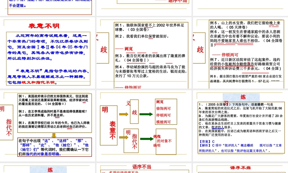 正确辨析病句课件 人教版 课件