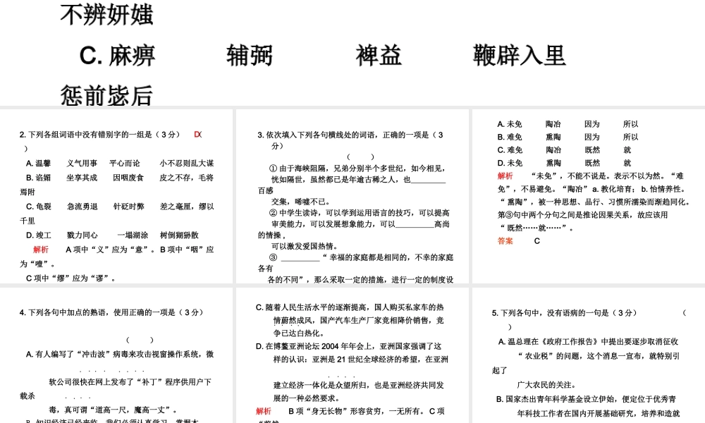 高三语文高考冲刺第9练课件新人教版 课件