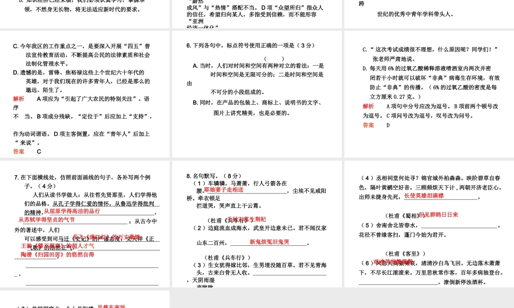 高三语文高考冲刺第9练课件新人教版 课件