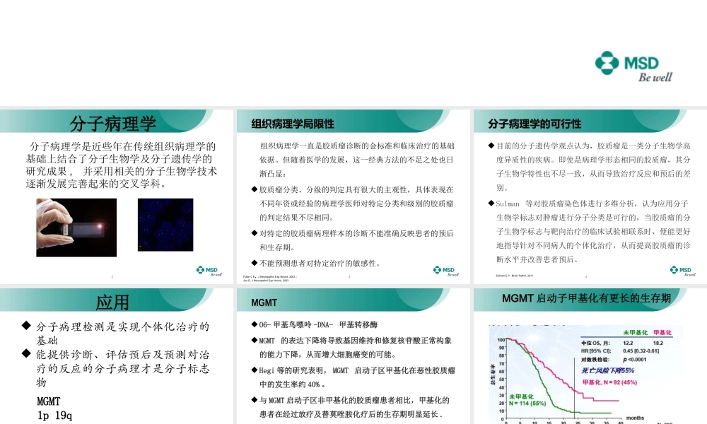 胶质瘤分子学生物标记物