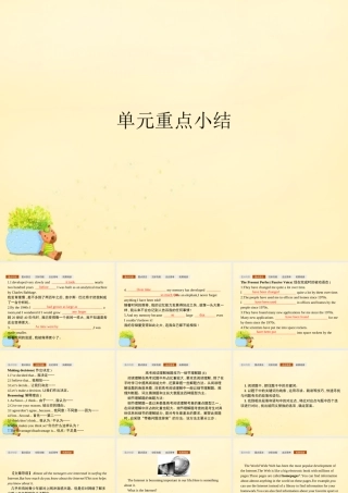 高中英语 Unit 3 Computers单元重点小结课件 新人教版必修2 课件