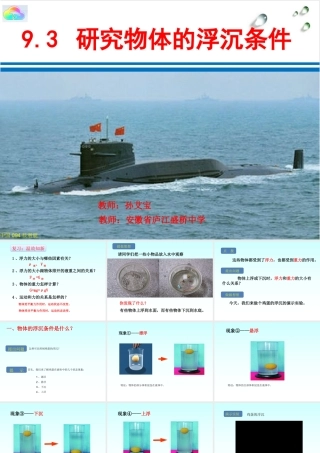 3.研究物体的浮沉条件