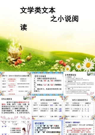 高考语文 文学类文本之小说阅读复习课件