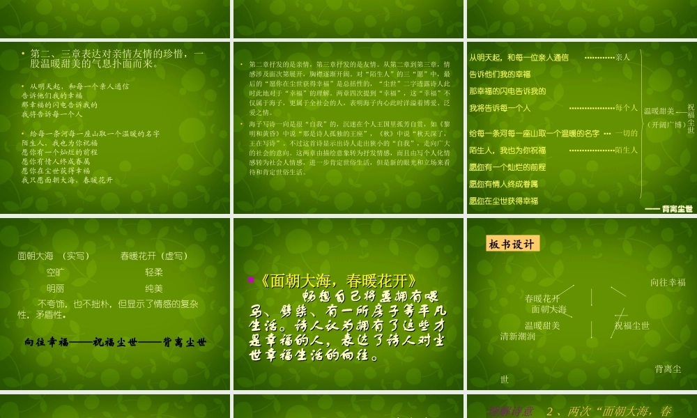 高中语文第一单元第3课面朝大海春暖花开课件新人教版必修1 课件