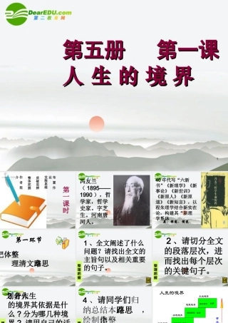 高中语文 第一单元第1课(人生的境界)课件 人教版第五册 课件