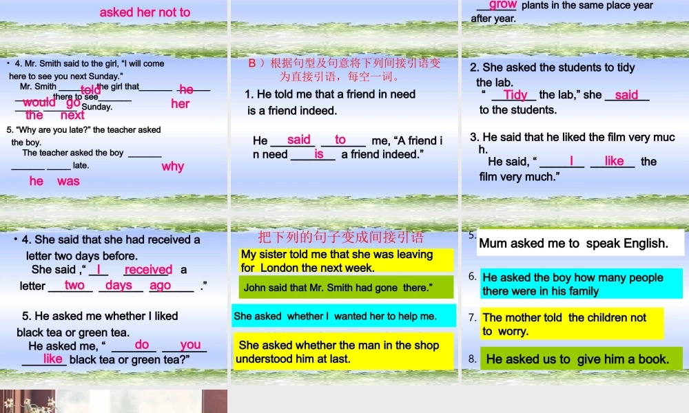 高考英语专题复习之直接引语和间接引语 新课标 人教版 试题