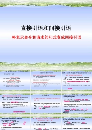 高考英语专题复习之直接引语和间接引语 新课标 人教版 试题
