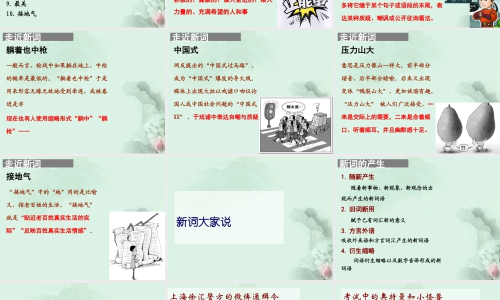 高一语文 新词新语与流行文化课件 新人教版  课件