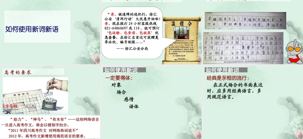 高一语文 新词新语与流行文化课件 新人教版  课件
