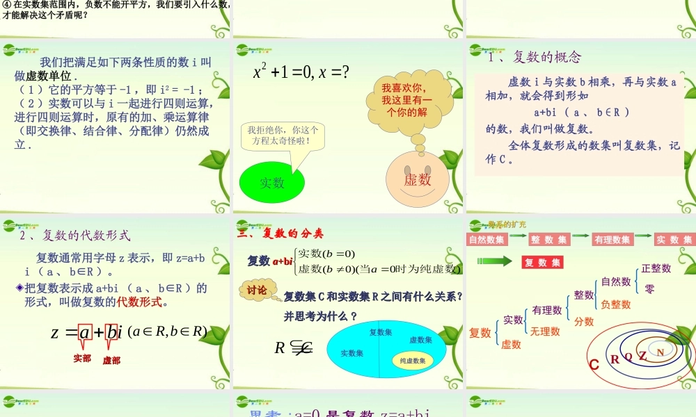 高中数学 复数的概念课件 苏教版选修2 课件
