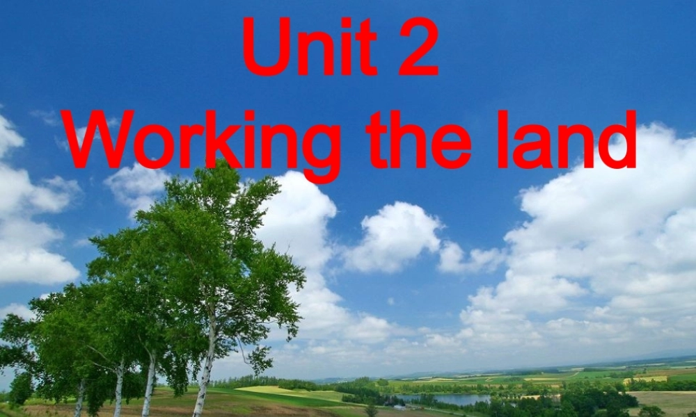 高中英语：working the land课件 人教版必修4 课件