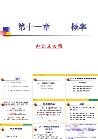 第十一章回顾 河北省定州市高三数学第一册资料课件 人教版 河北省定州市高三数学第一册资料课件 人教版
