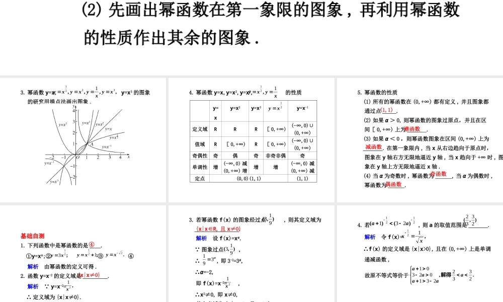 高三数学高考(理)总复习系列课件：2.6  幂函数苏教版 课件