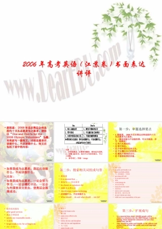 高考英语书面表达讲评江苏卷新课标 人教版 试题