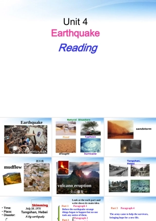 高中英语 unit4 Earthquake reading课件 新人教版必修1 课件