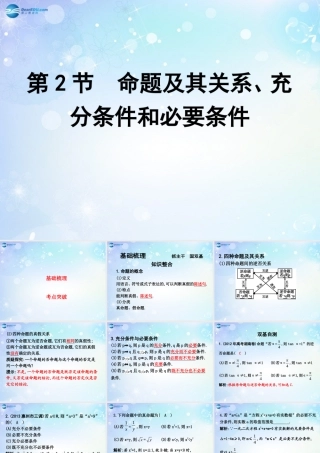 高考数学一轮复习 第1篇 第2节 命题及其关系、充分条件和必要条件课件 文 新人教版 课件