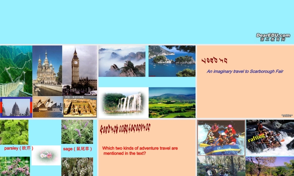 高一英语unit3 Adventure Travel 新课标 人教版 课件