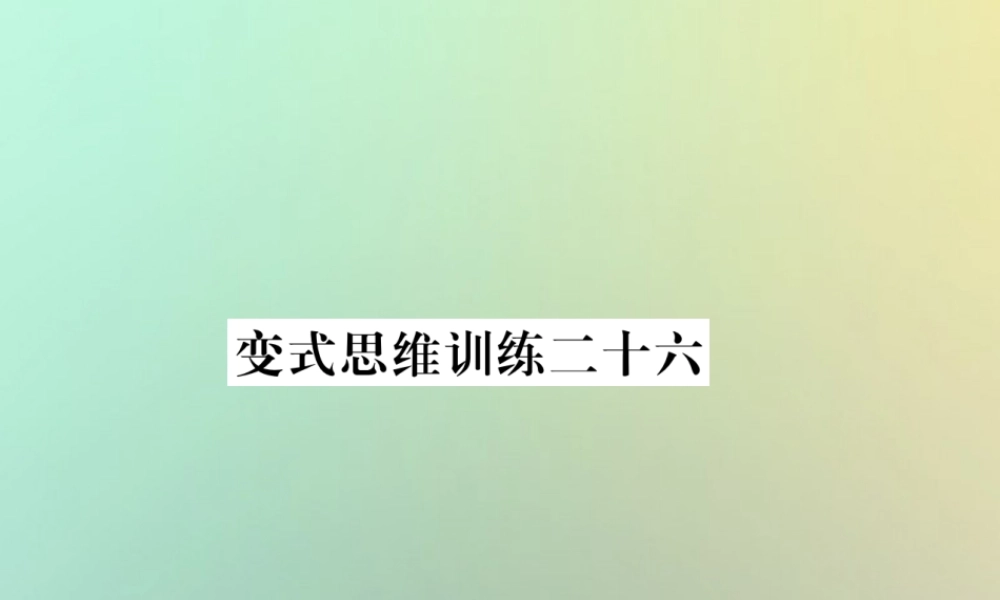 秋七年级数学上册 变式思维训练26习题课件 (新版)华东师大版 课件