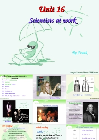 辽宁地区高一英语Unit16 Scientists at work 人教版 课件