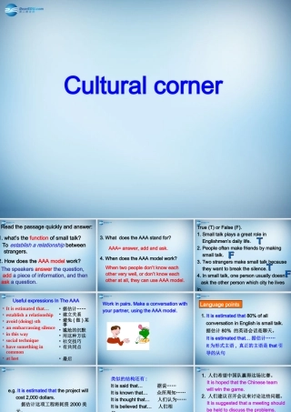 高中英语(Module 1 Small Talk)课件2 外研版选修6 课件