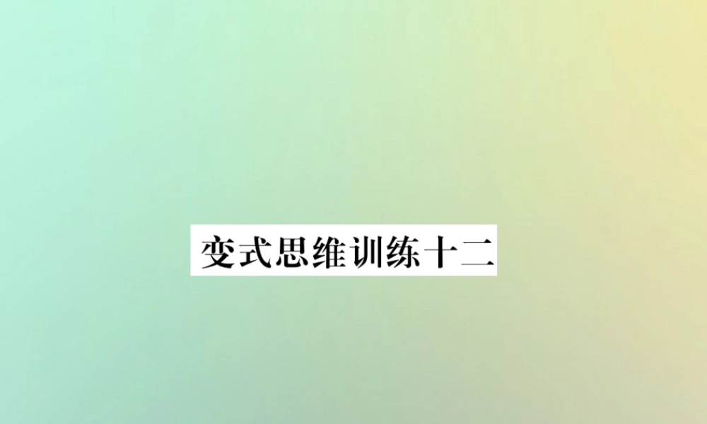秋七年级数学上册 变式思维训练12习题课件 (新版)华东师大版 课件