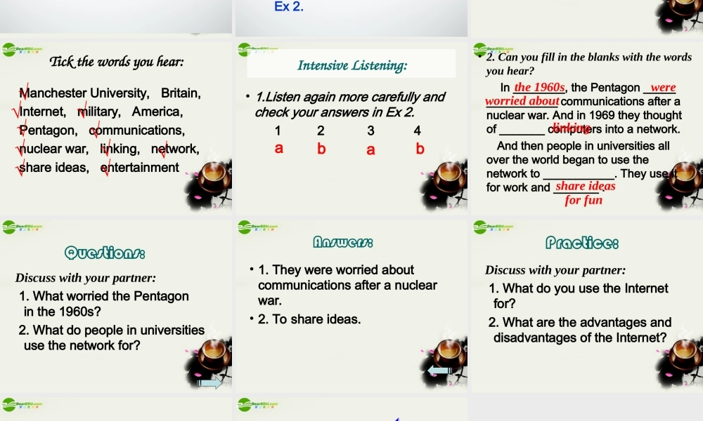 高中英语 Unit4(Cyberspace)lesson2 Websites课件4 北师大版必修2 课件