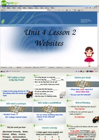 高中英语 Unit4(Cyberspace)lesson2 Websites课件4 北师大版必修2 课件