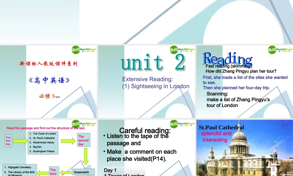 高中英语 24(Unit2 Extensive Reading)优秀课件 新人教版必修5 课件