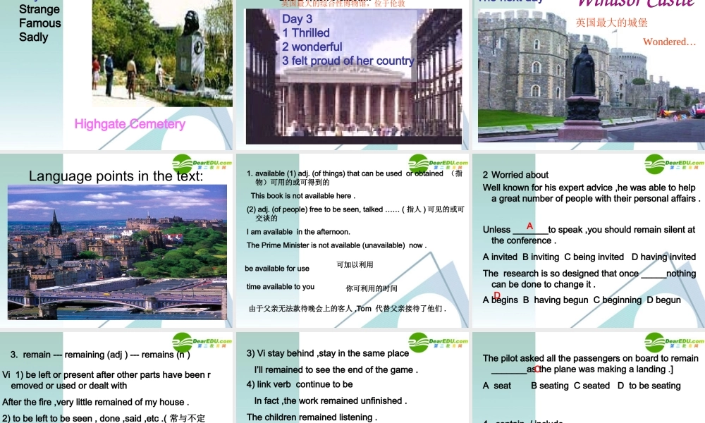 高中英语 24(Unit2 Extensive Reading)优秀课件 新人教版必修5 课件