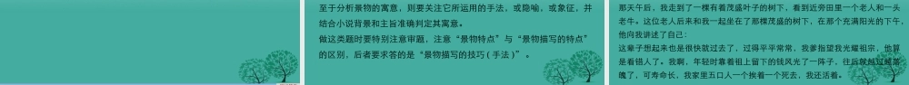 高三语文一轮复习文学类文本阅读小说阅读专题三考点二分析环境描写课件