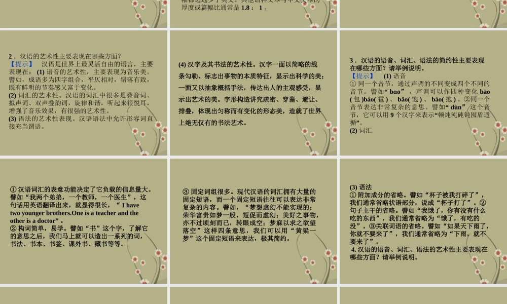 高中语文 专题一 汉语的经济性和艺术性课件 苏教版选修(语言规范与创新) 课件