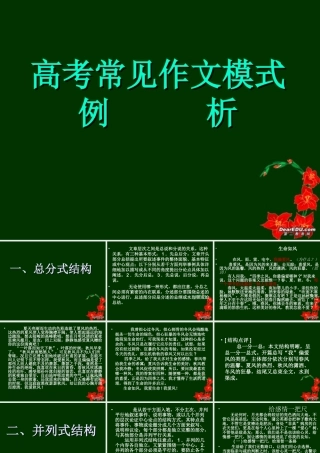 高中语文作文常见模式例析课件